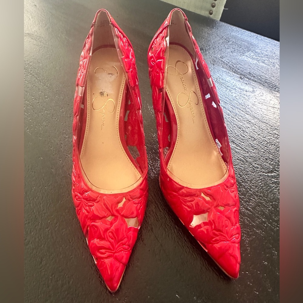 Jessica Simpson Erinia Red Floral pumps